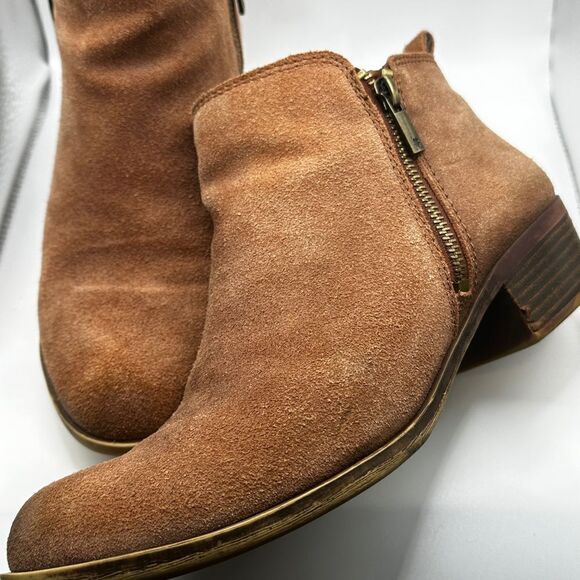 Lucky Brand Basel Suede Flat Bootie in light brown - Picture 4 of 15